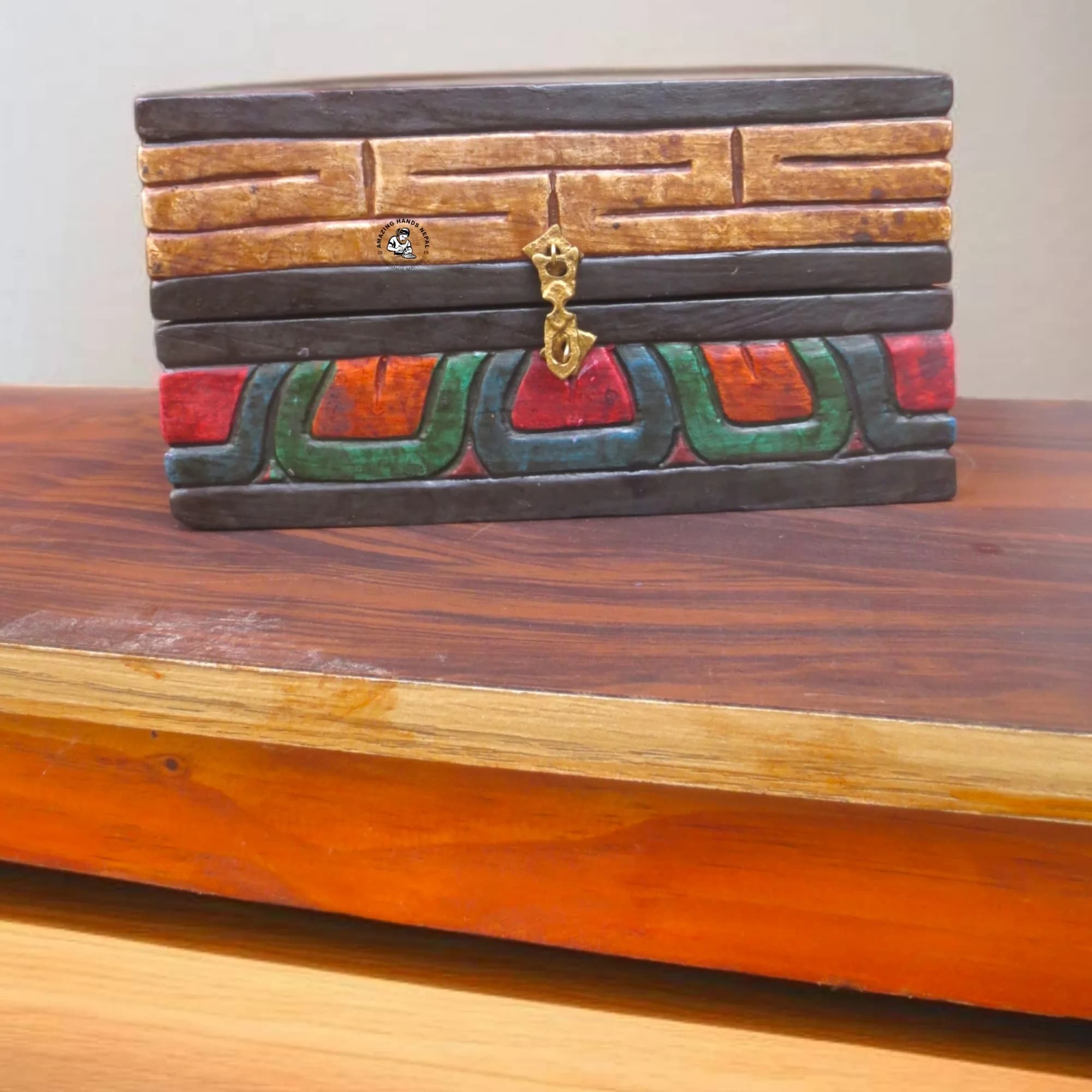 Tibetan Antiqued Bell and Dorje Altar Box