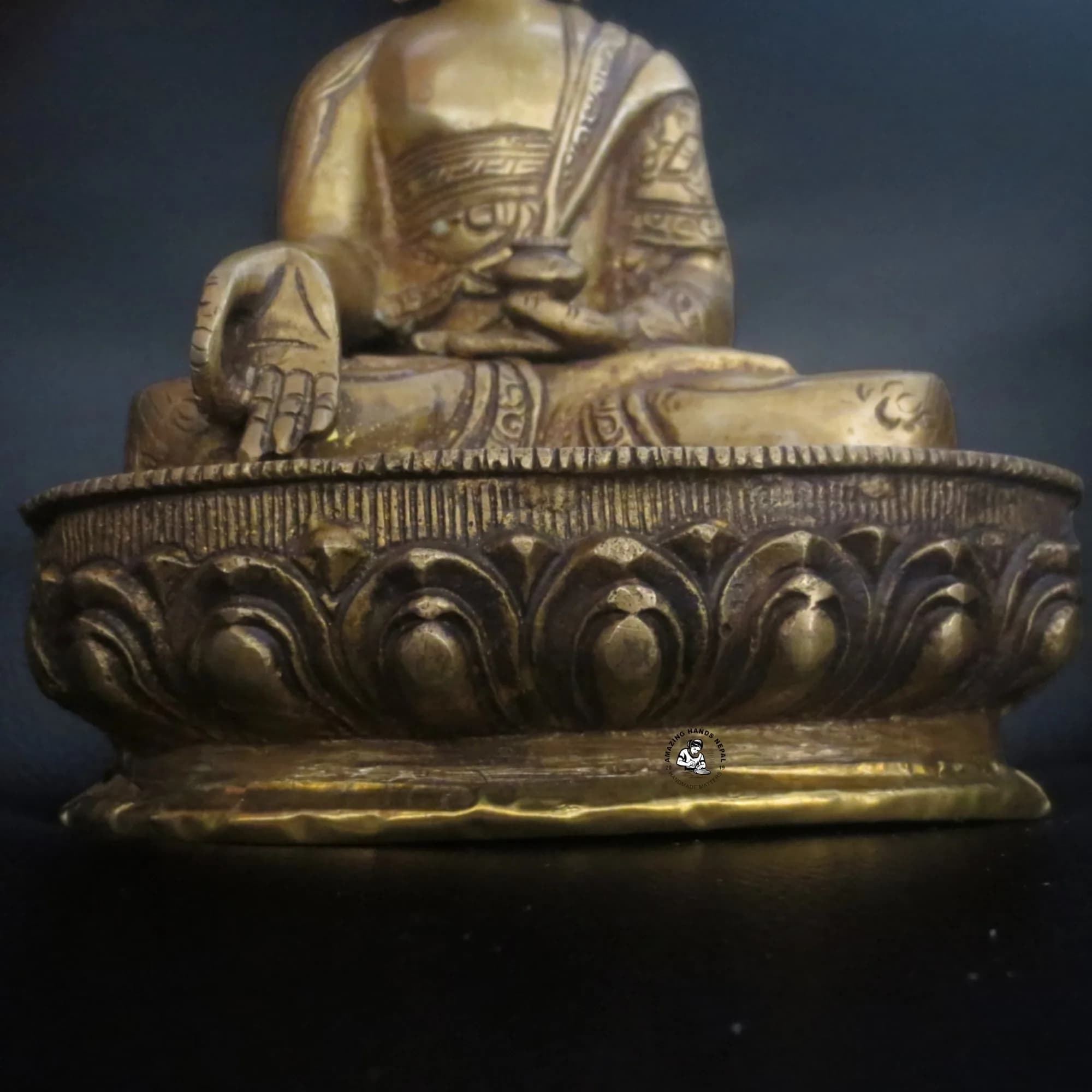 Tibetan Ratnasambhava Buddha brass statue