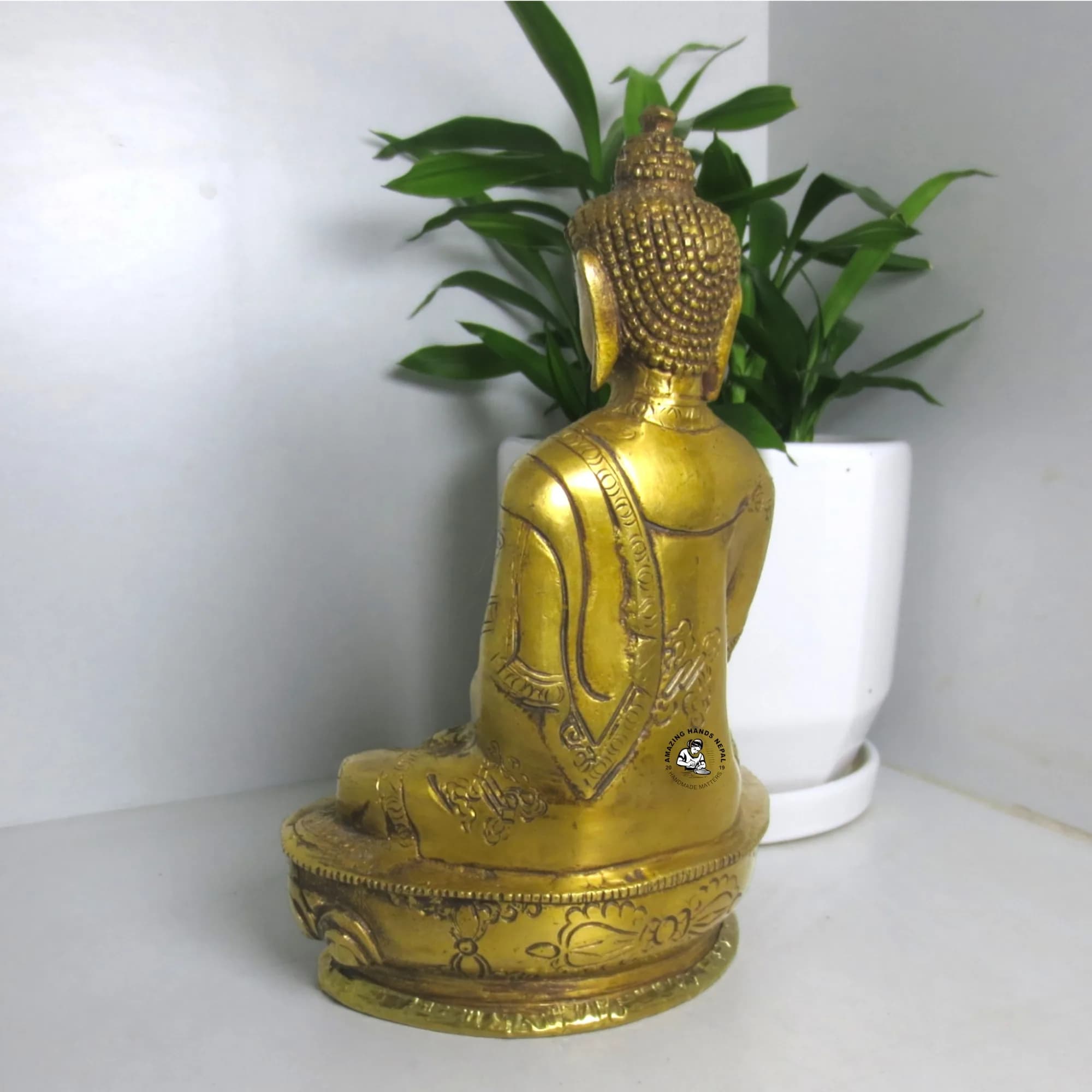 Tibetan Ratnasambhava Buddha brass statue