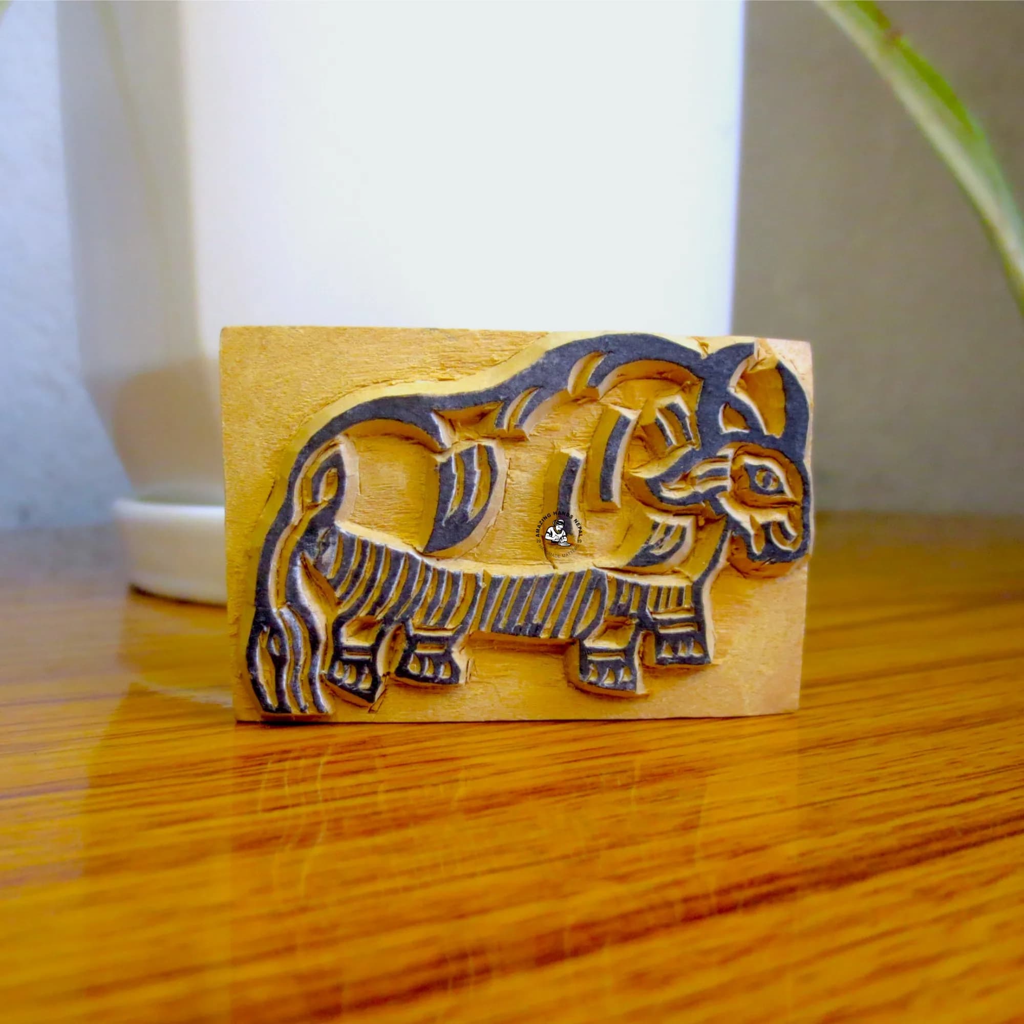 Hand-carved Himalayan Yak Wooden Stamp