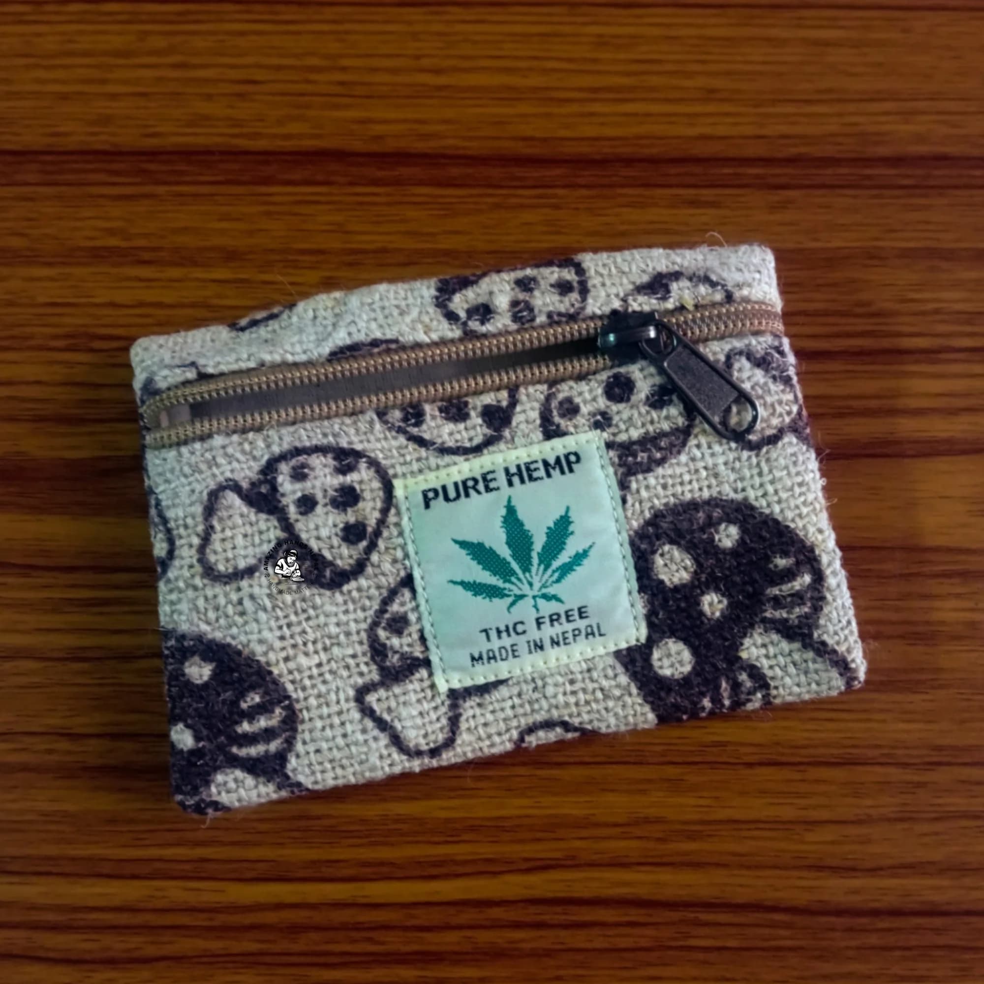 Hemp Mushroom Coin Pouch Small
