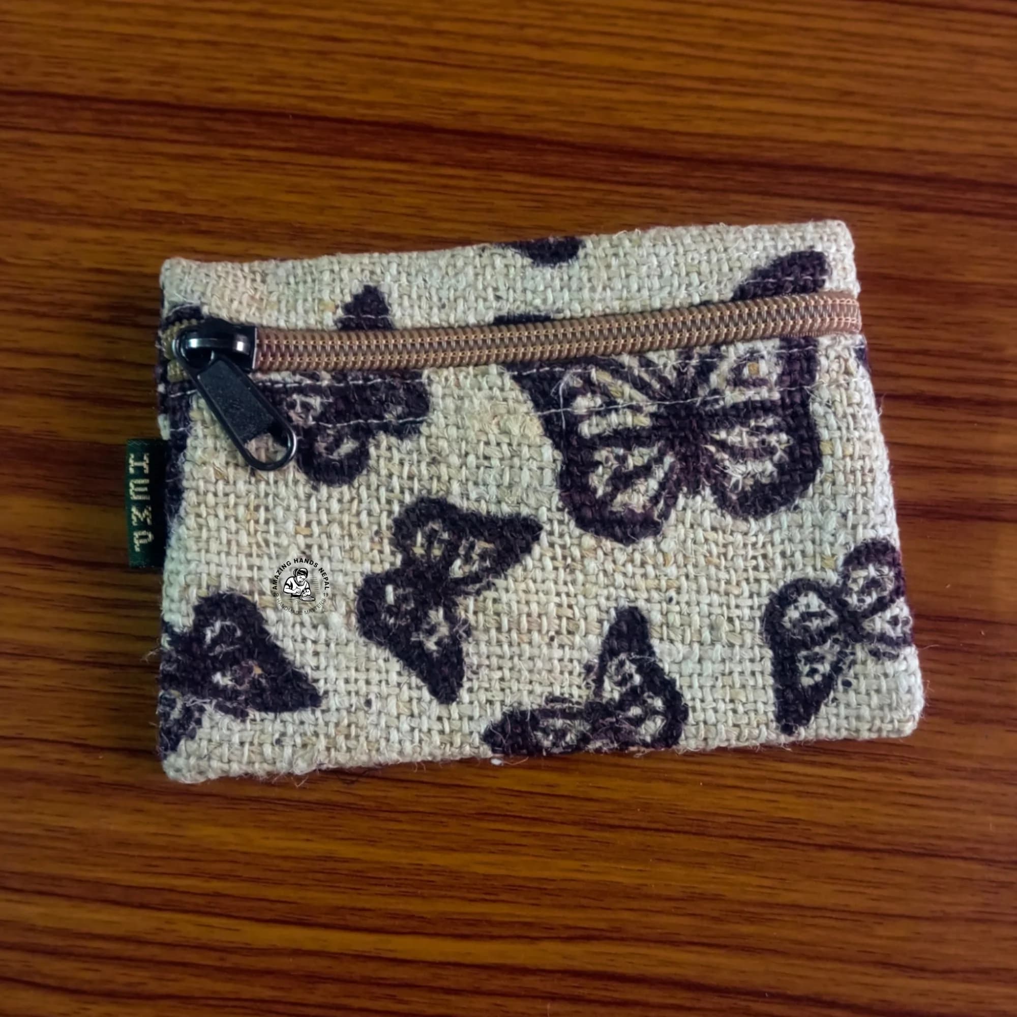 Butterfly Printed Hemp Coin Purse