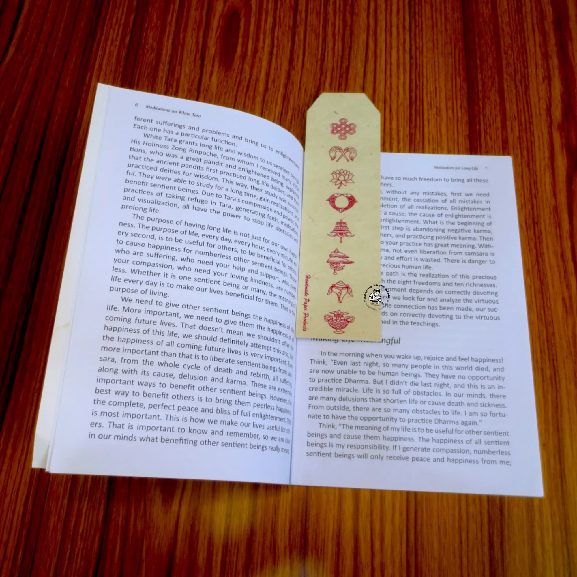 Buddhist Auspicious Symbol Printed Bookmark
