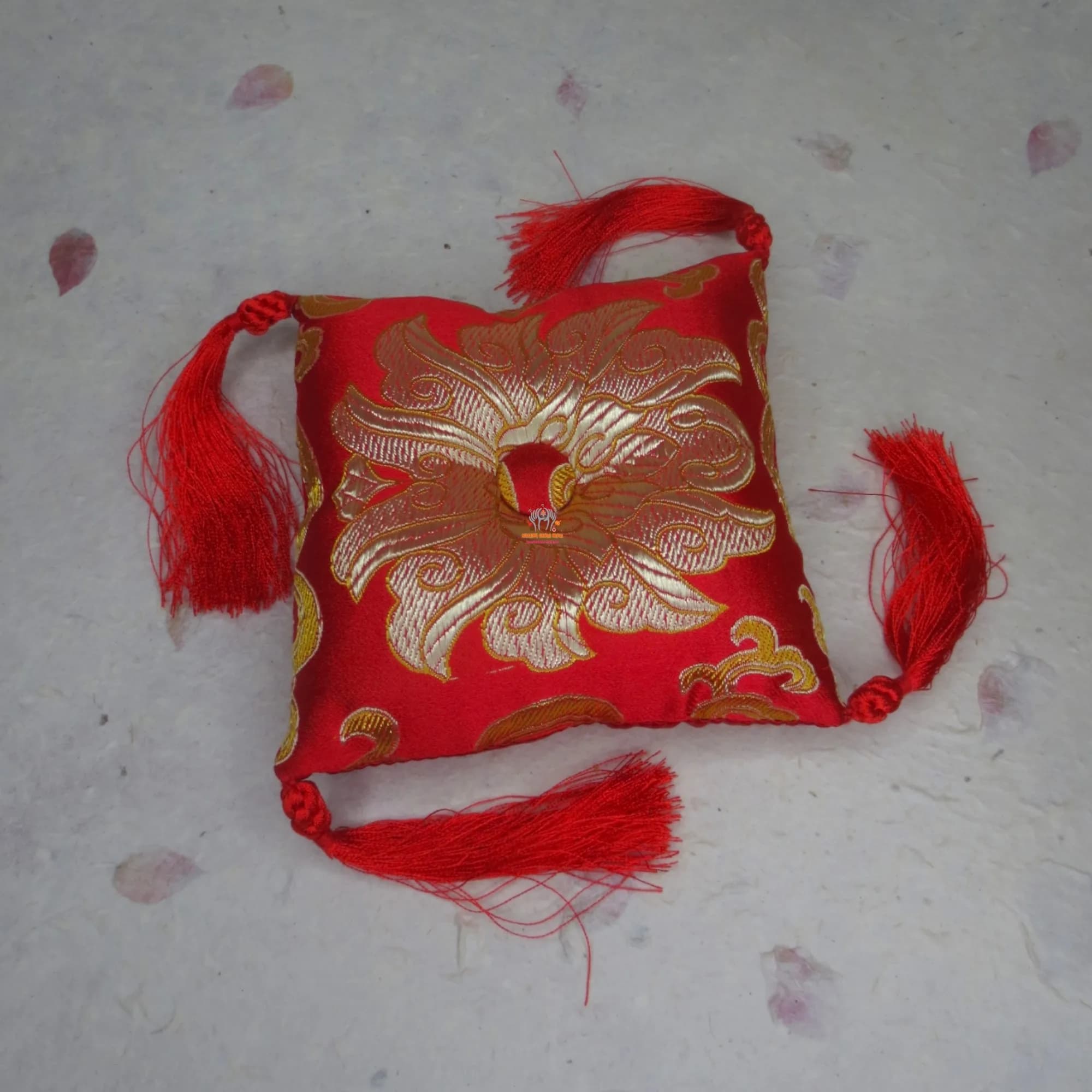 Lotus Flower Brocade Singing Bowl Cushion