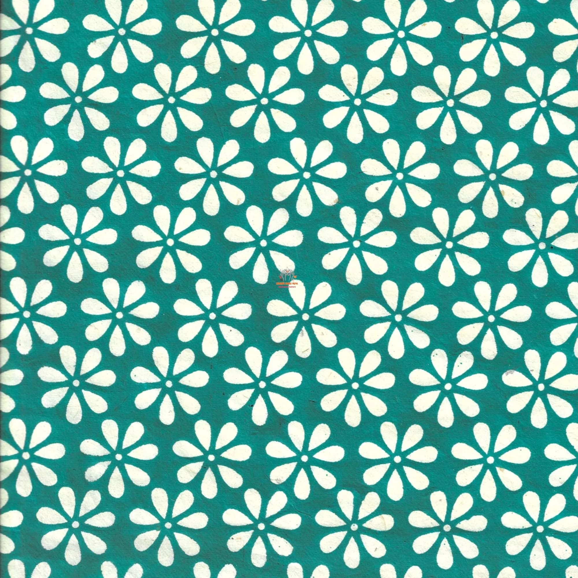 Turquoise Flower Wrapping Paper Sheet