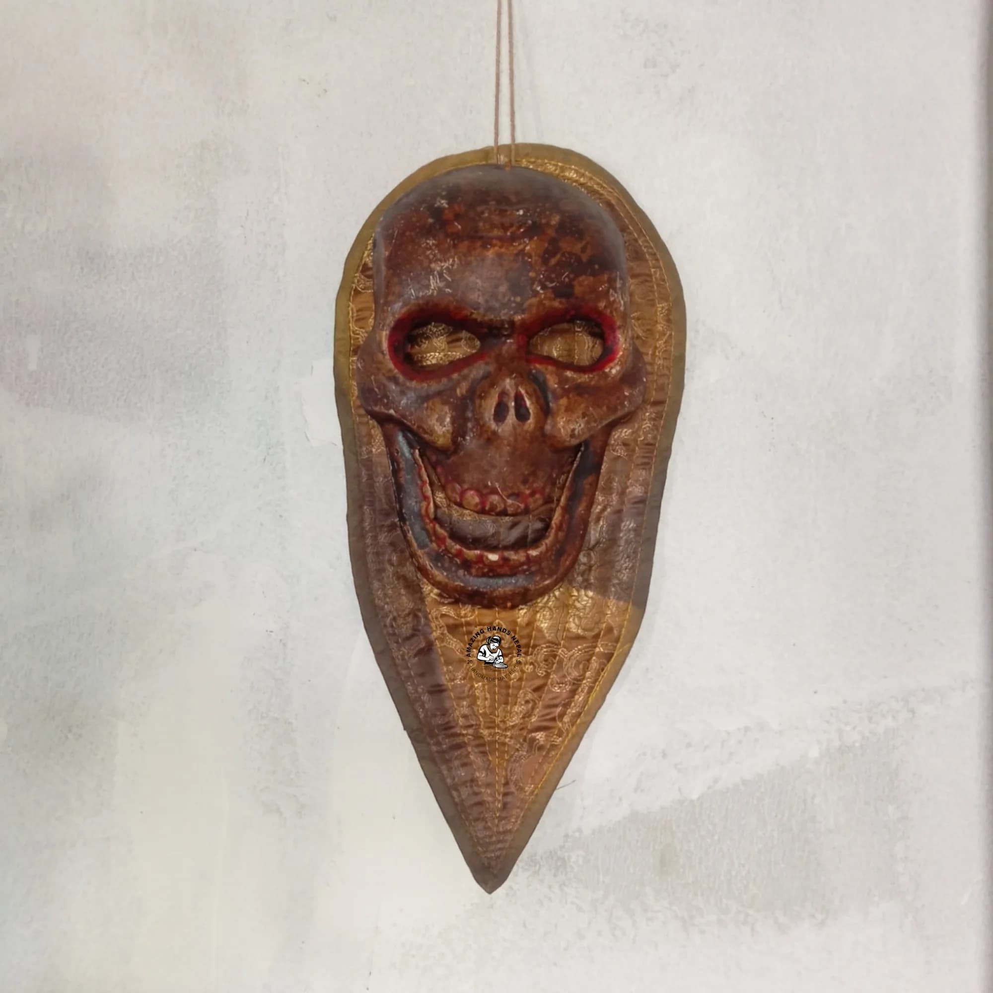 Tibetan Metal Kapala Skull Wall Hanging