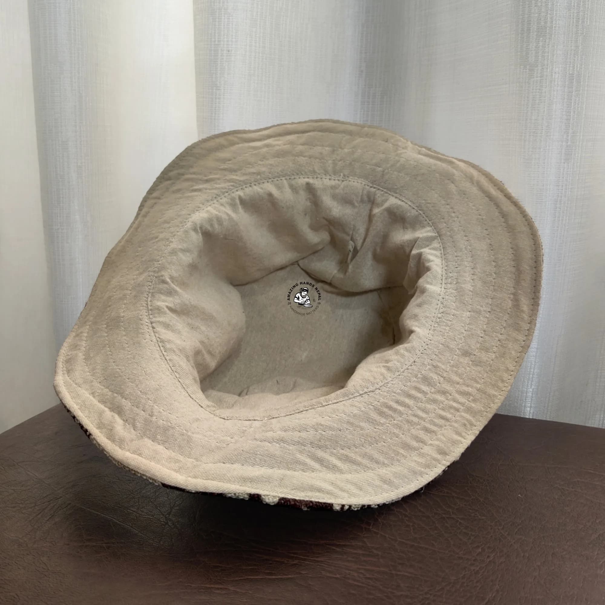 Peace Printed Hemp Safari Hat