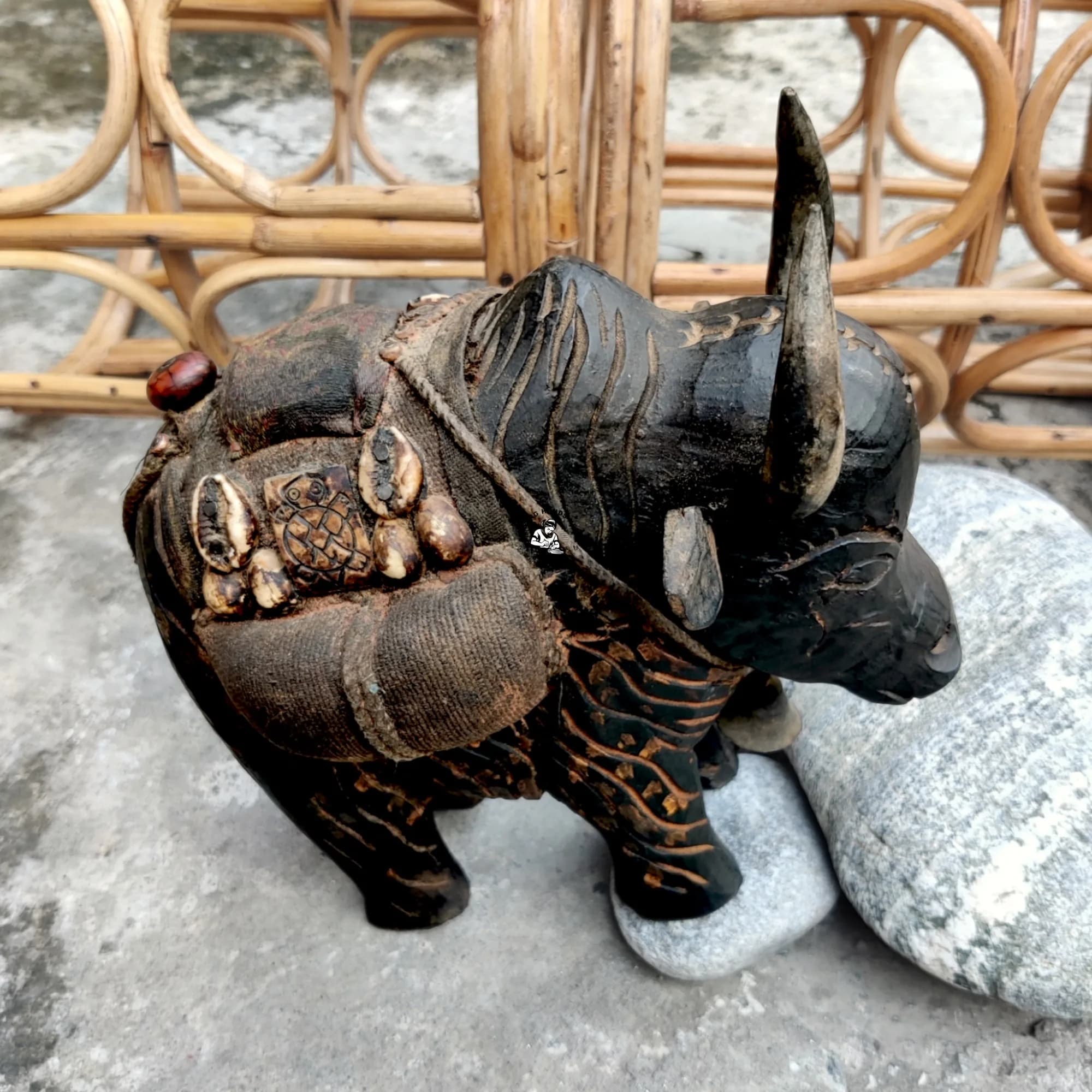 Nepali Handcrafted Wooden Yak Statue