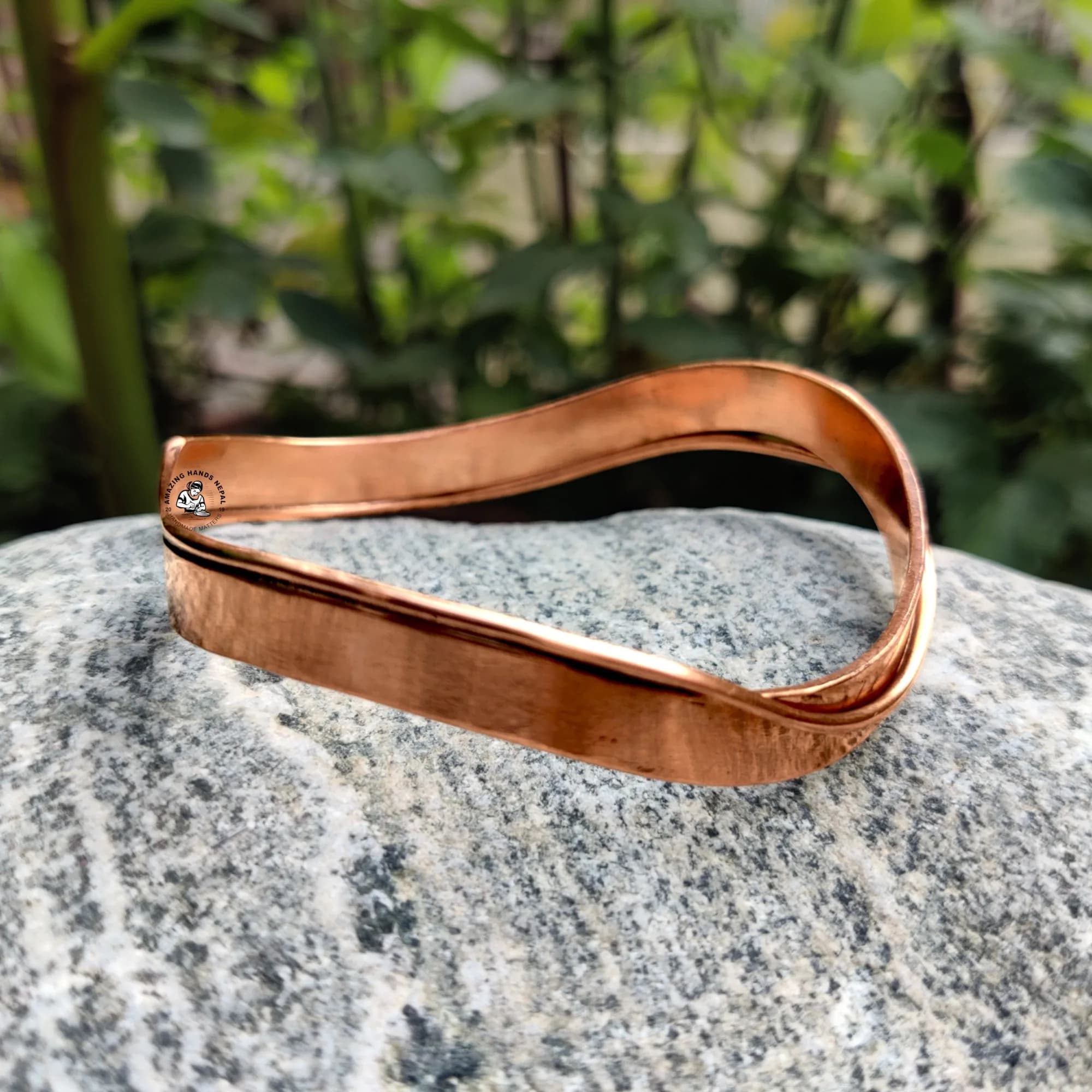 Copper Handcrafted Tibetan Zig-Zag Bracelet