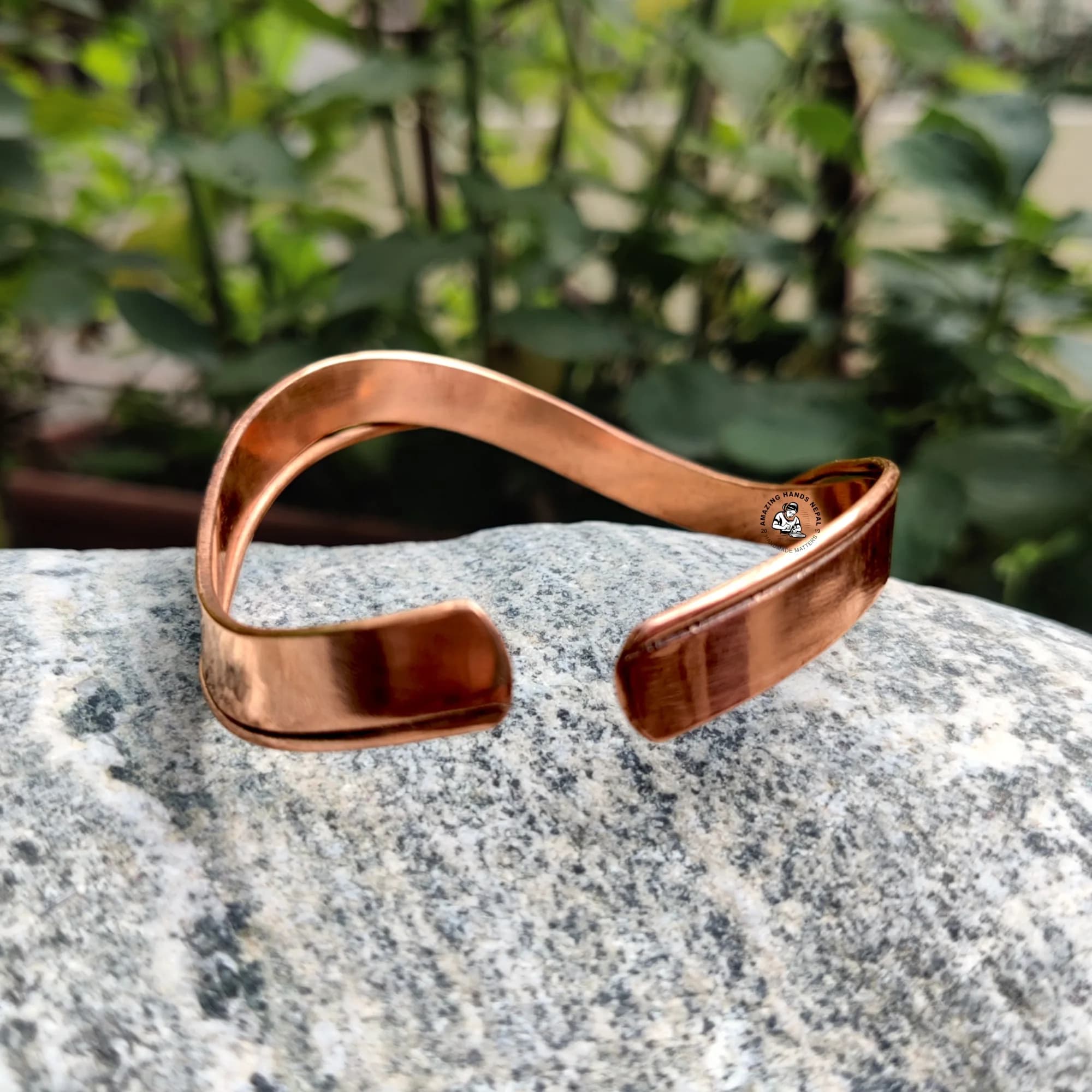 Copper Handcrafted Tibetan Zig-Zag Bracelet