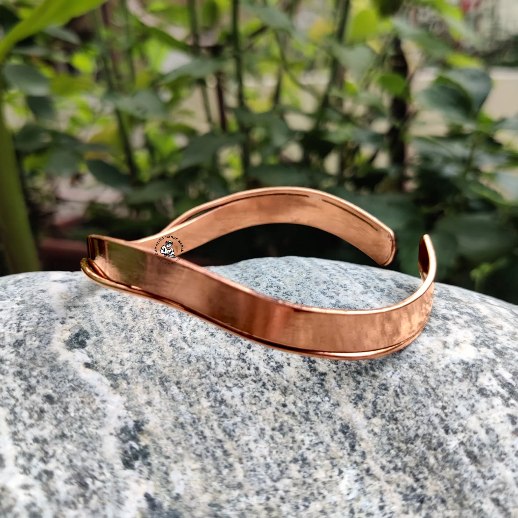 Copper Handcrafted Tibetan Zig-Zag Bracelet