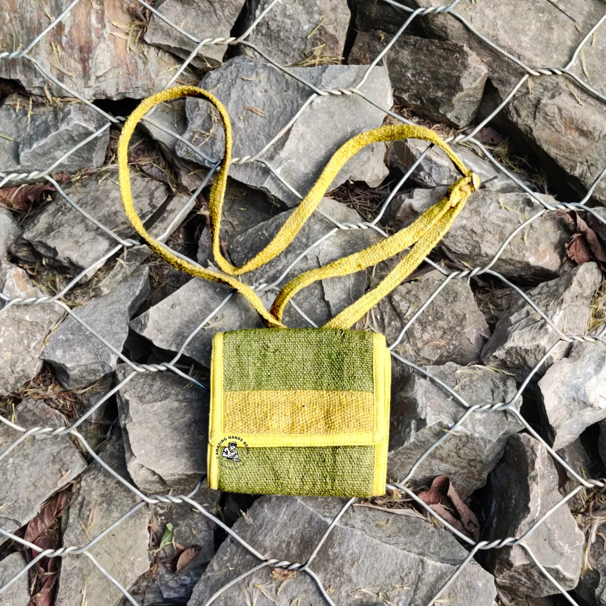 Crossbody Hemp Colorful Wallet Bag