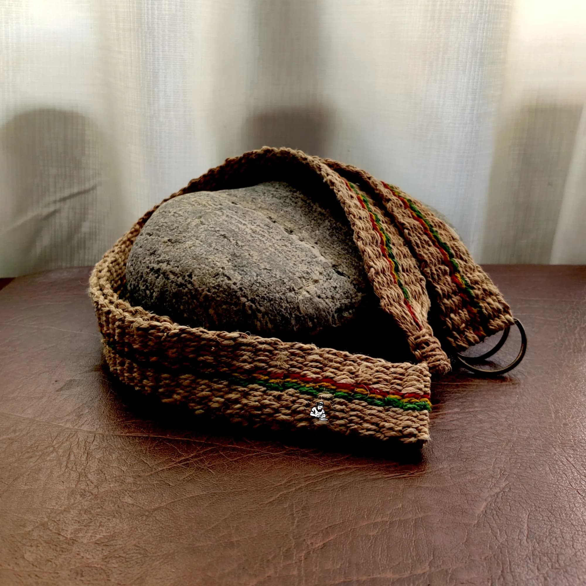 Himalayan Handcrafted Rasta Color Stripe Hemp Belt