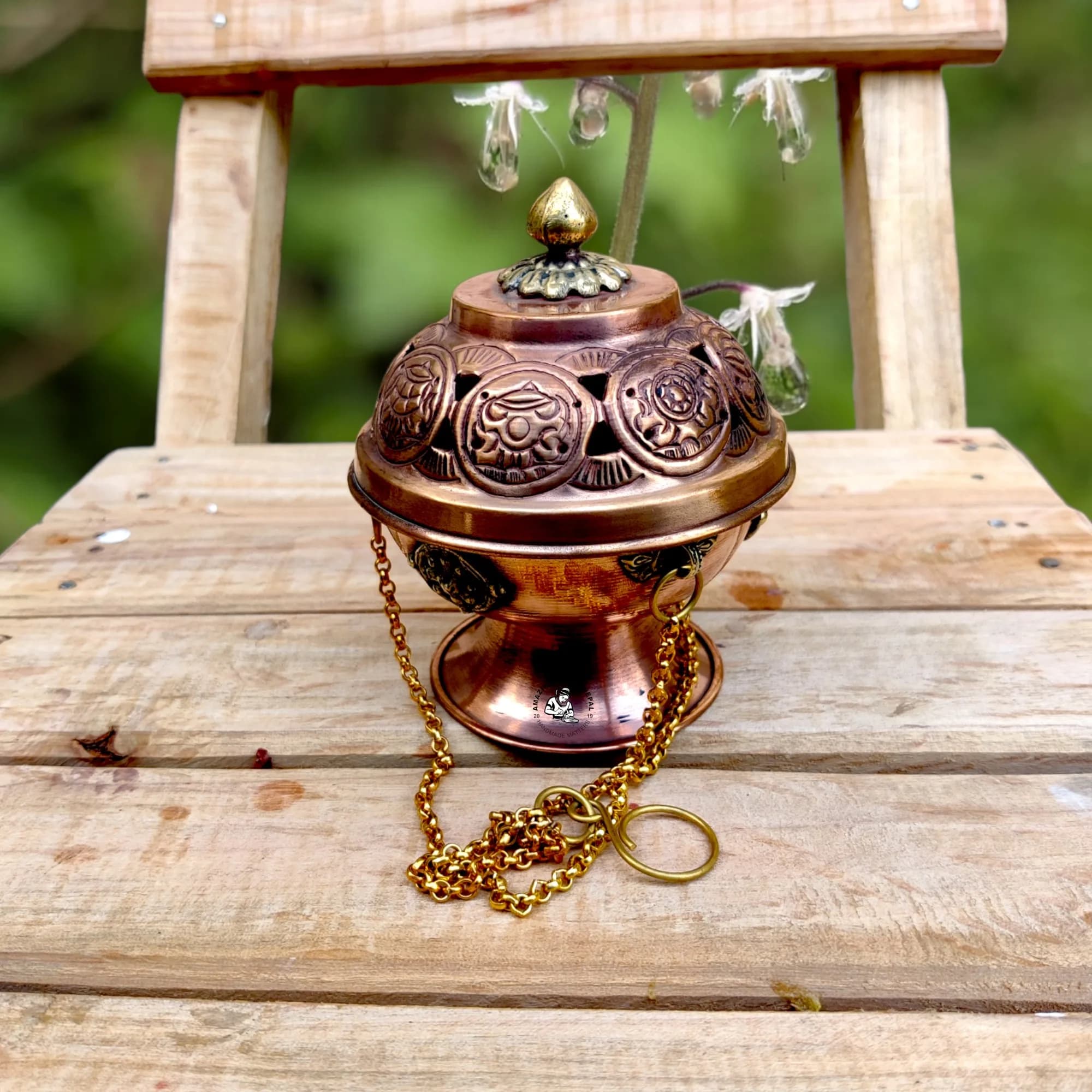 Copper Hanging Sang Powder Incense Burner
