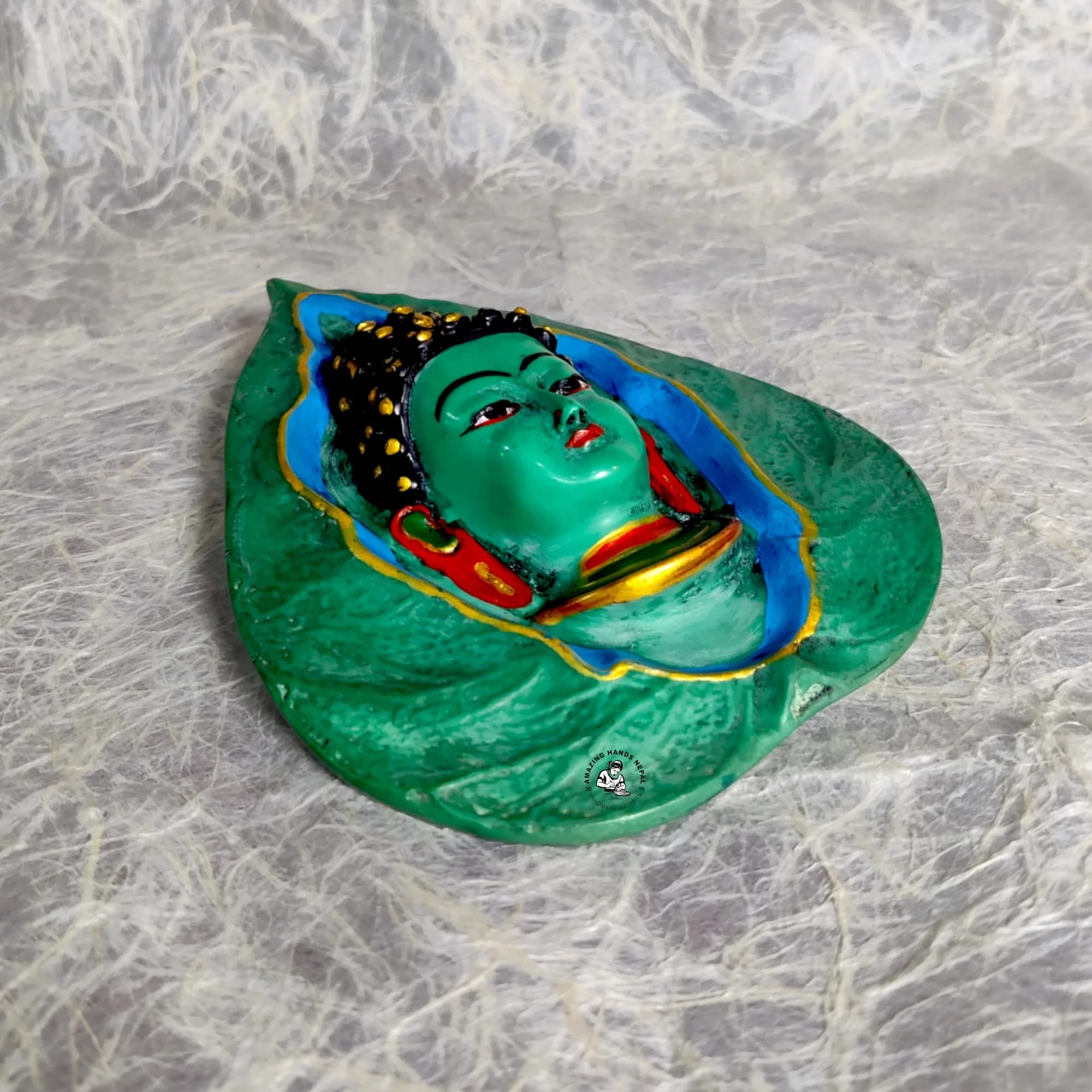 Resin Leaf Buddha Wall Hanging Décor
