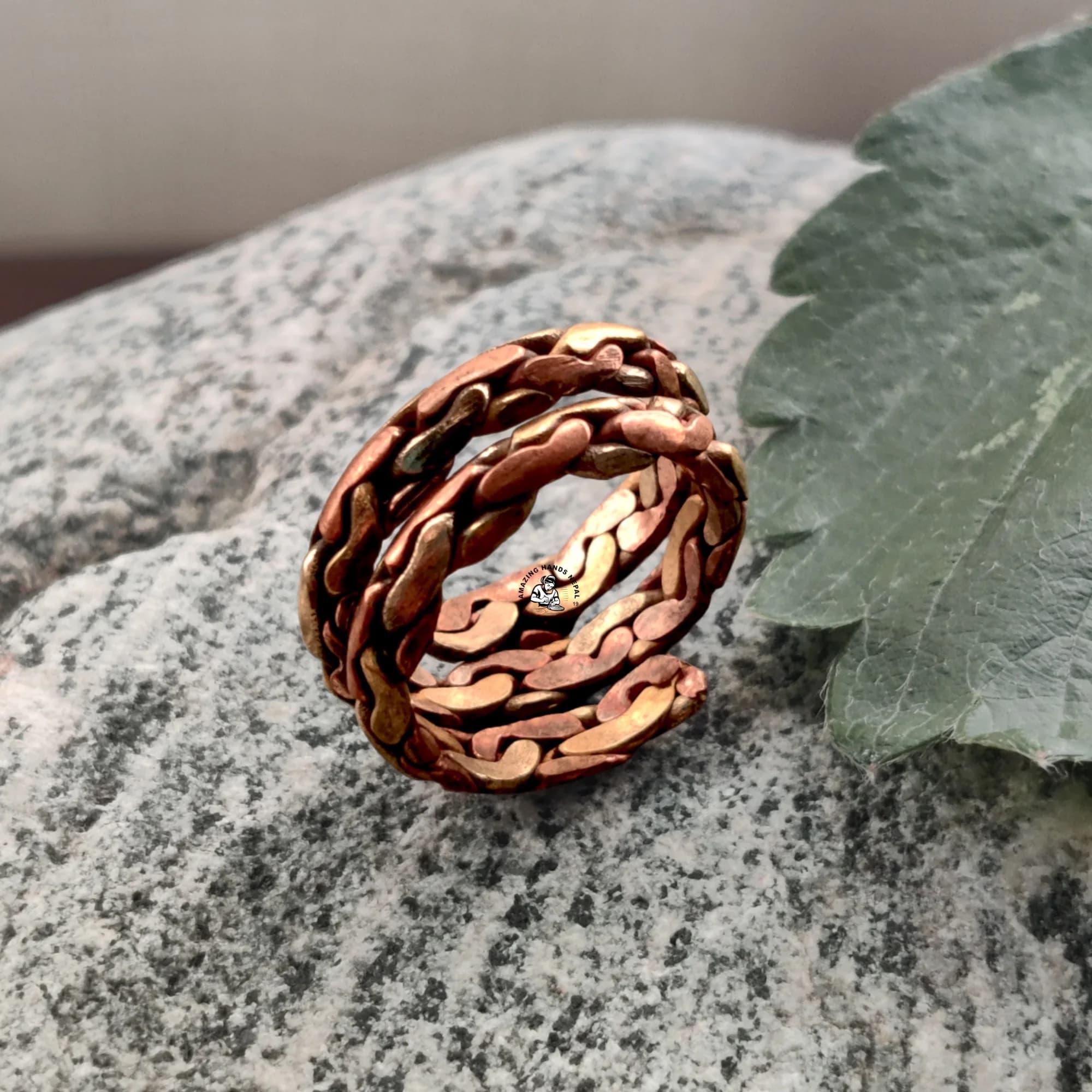 Three Metal Braided Finger Ring