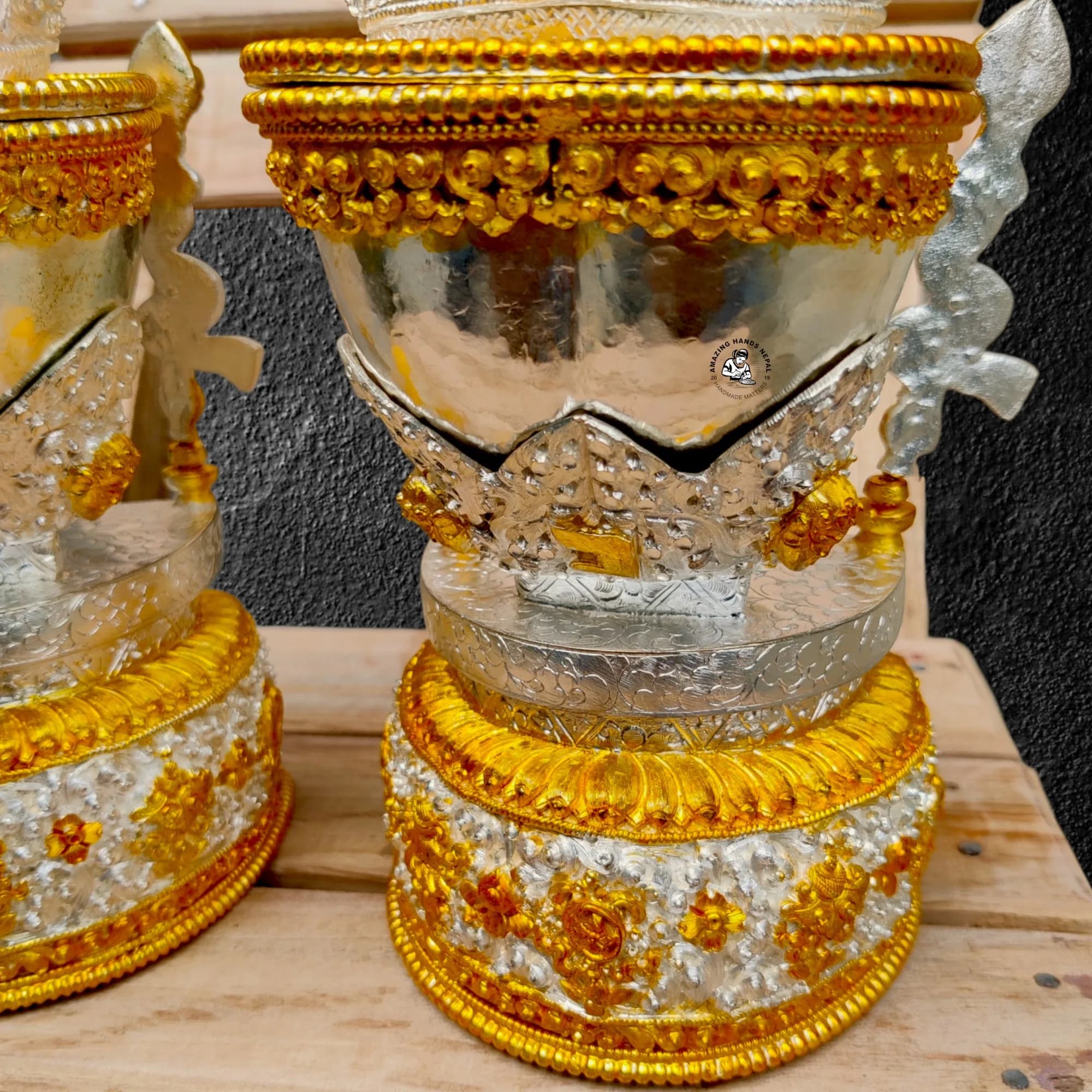 Buddhist Tibetan Copper Kapala Ritual Set