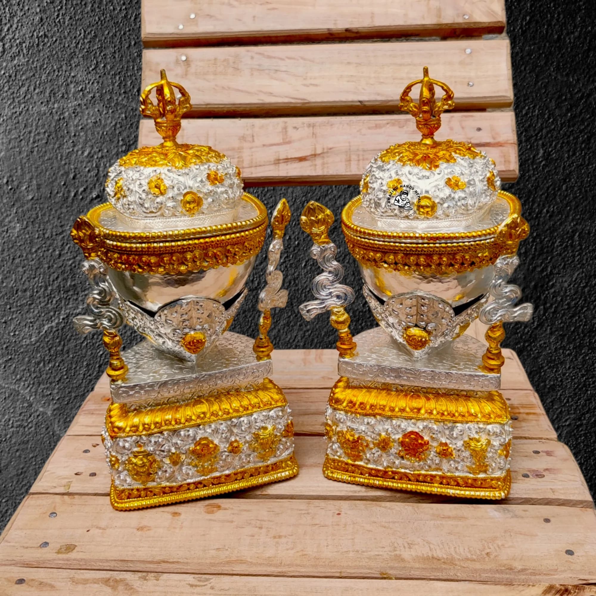 Buddhist Tibetan Copper Kapala Ritual Set