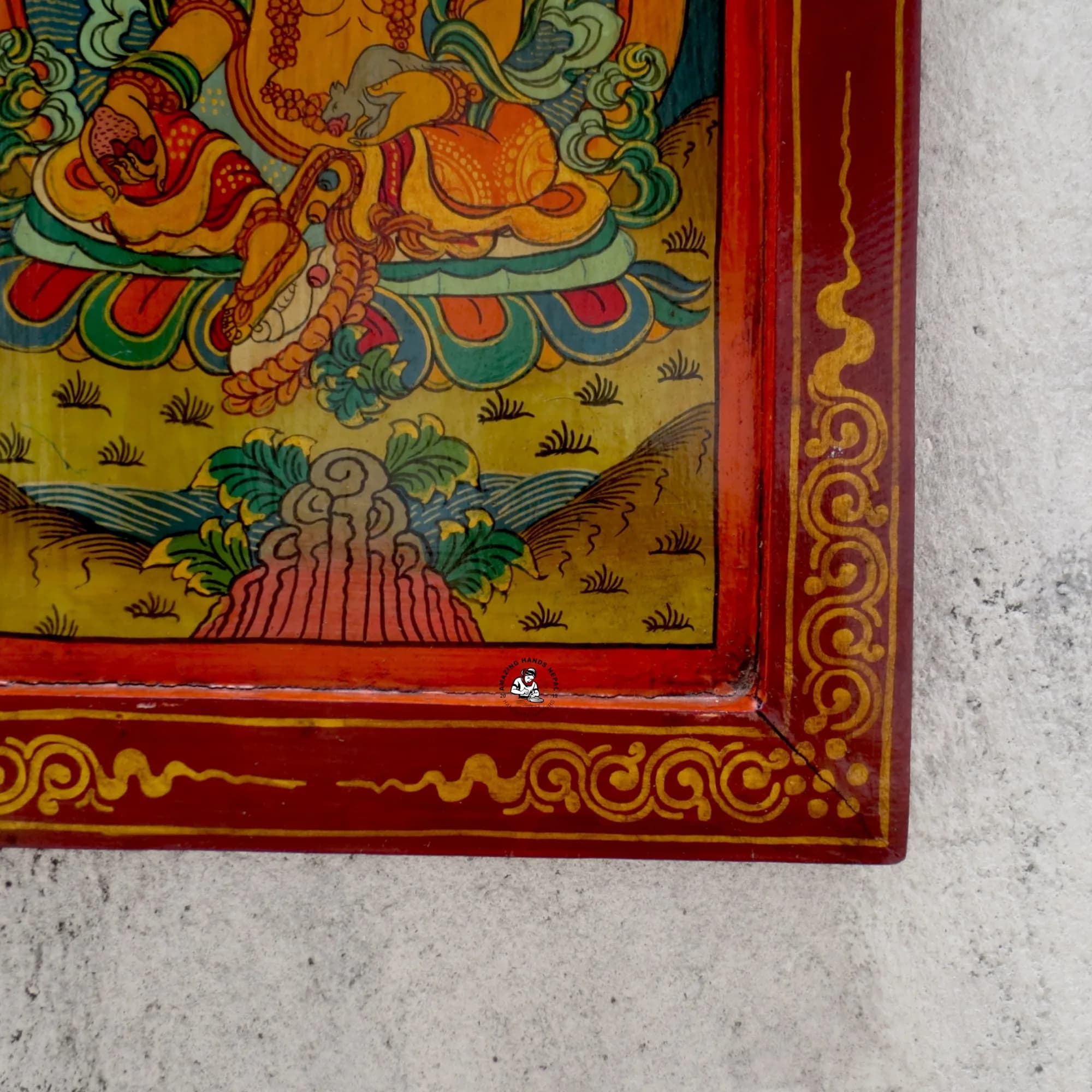 Buddhist Wealth Zambala Wooden Frame