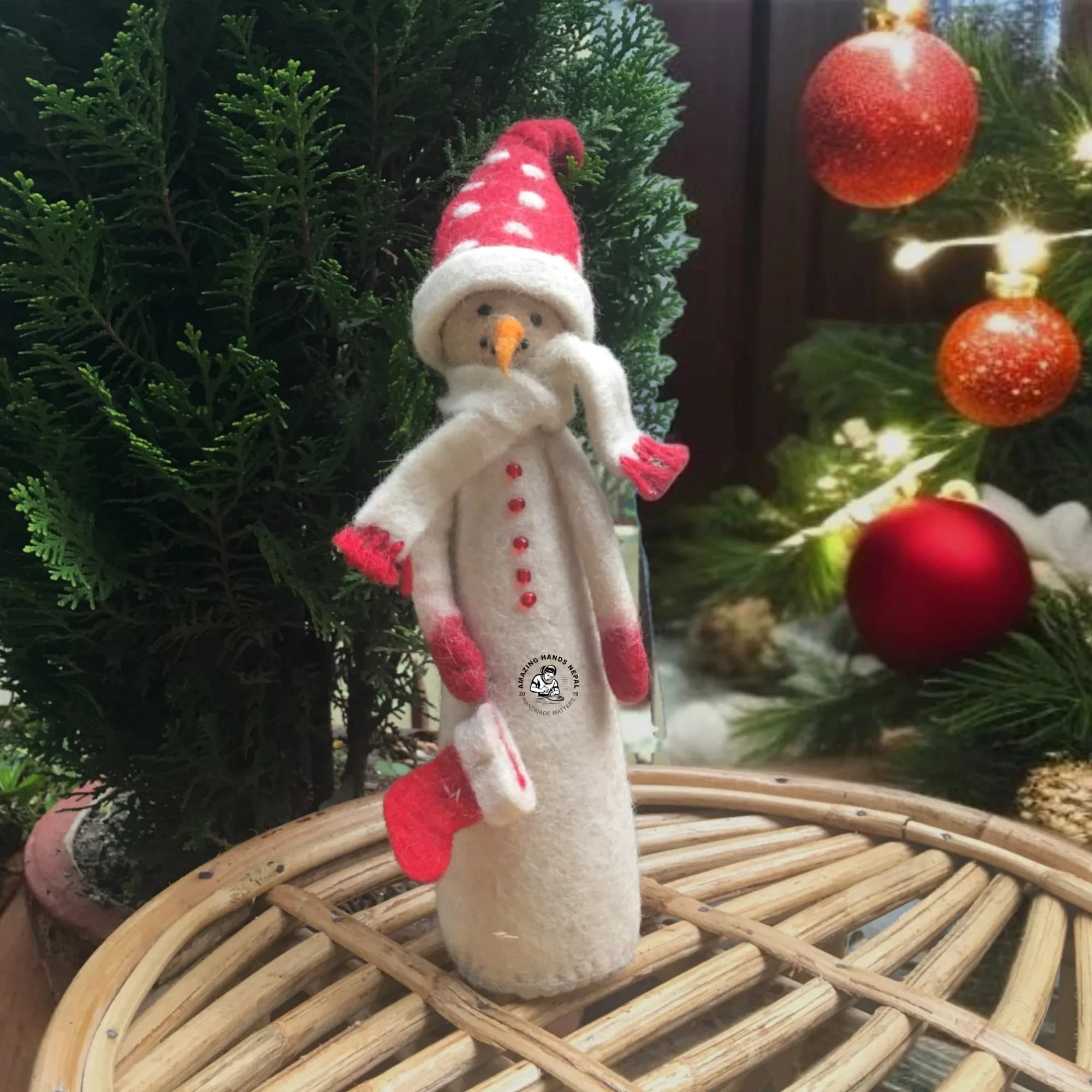 Nepali Handcrafted Circus Snowman Christmas Décor